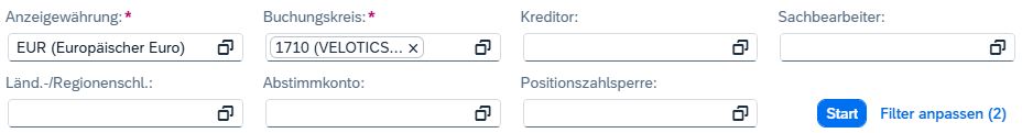 Screenshot SAP Fiori Kreditorenbuchhaltung