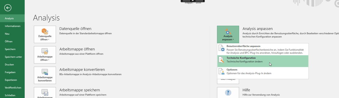 Screenshot von Excel File Button