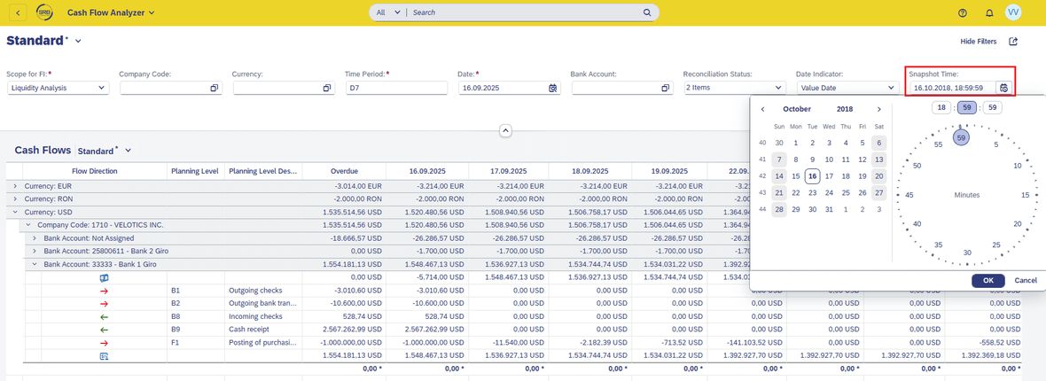 Screenshot Cashflow Analyse
