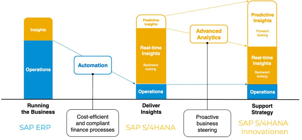 Eine grafische Darstellung von SAP ERP / S4HANA / Support Strategy